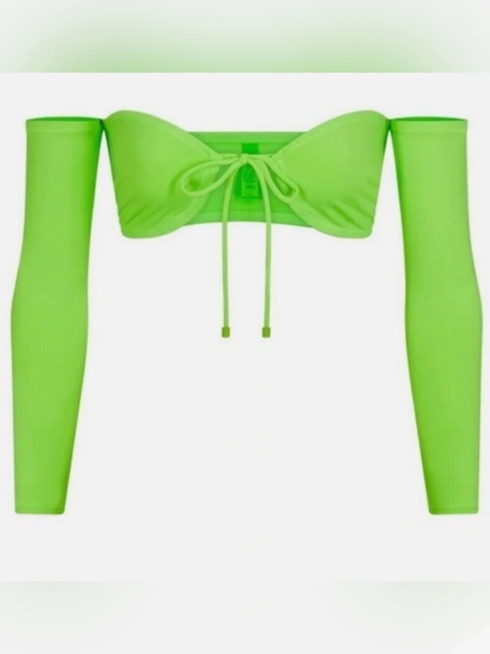 SKIMS | Long Sleeve Neon Green Bikini Top | S
